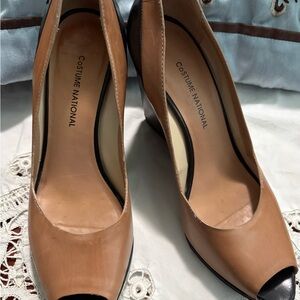 CNC Costume National Tan Leather Heels